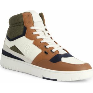 Sneakersy Tommy Hilfiger Th Basket Better Midcut Lth Mix FM0FM04793 Natural Cognac GTU