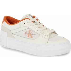 Sneakersy Calvin Klein Jeans Bold Vulc Flatf Laceup Lth Mix YW0YW01174 Bright White/Creamy White/Sun Baked 0LF