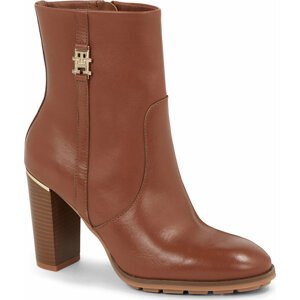 Polokozačky Tommy Hilfiger Feminine Th Hardware Bootie FW0FW07540 Natural Cognac GTU