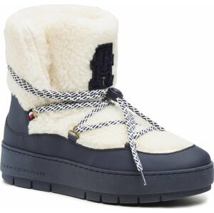 Polokozačky Tommy Hilfiger Th Faux Fur Snow Bootie FW0FW06850 Space Blue DW6