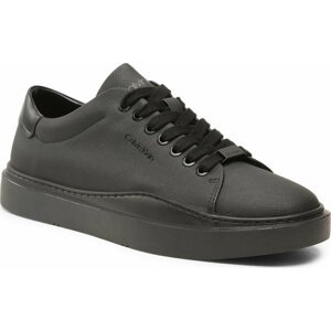 Sneakersy Calvin Klein Low Top Lace Up Lth HM0HM01051 Triple Black 0GJ