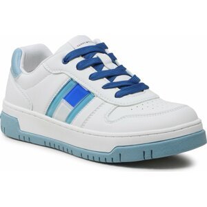 Sneakersy Tommy Hilfiger Flag Low Cut Lace-Up Sneaker T3X9-32869-1355 S White/Sky Blue/Royal Y254