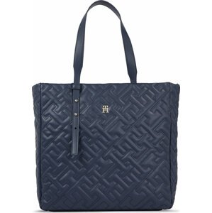 Kabelka Tommy Hilfiger Th Soft Tote Mono AW0AW15583 Space Blue DW6