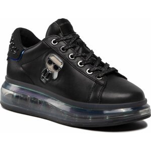 Sneakersy KARL LAGERFELD KL62633 Black Lthr W/Iridescent