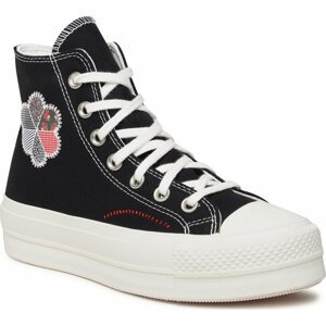 Plátěnky Converse Ctas Lift Hi A05194C Black/Egret/Red