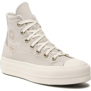 Plátěnky Converse Ctas Lift Hi A02205C Desert Sand/Egret/Light Gold