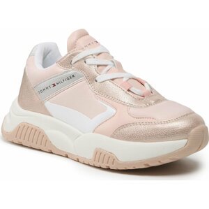 Sneakersy Tommy Hilfiger Low Cut Lace-Up T3A9-32743-0579A317 S Rose Gold/Pink A317