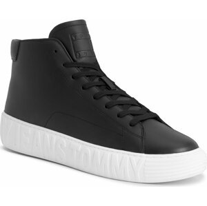 Sneakersy Tommy Jeans Tjm Leather Outsole Mid EM0EM01330 Black BDS