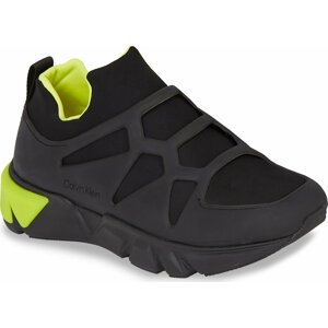 Sneakersy Calvin Klein Low Top Slip On Cage HM0HM00913 Black/Lime Citrus 0GQ